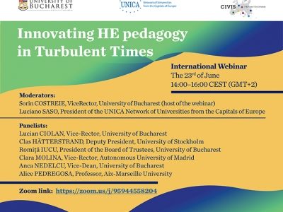 Webinar “Innovating HE Pedagogy in Turbulent Times” (University of Bucharest, UNICA, CIVIS)