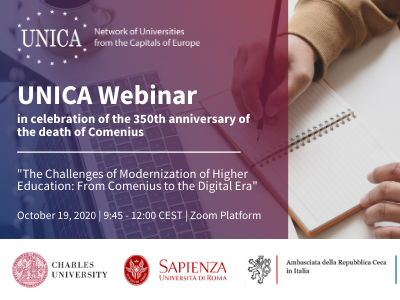 UNICA Webinar “The Challenges of Modernization of Higher Education: From Comenius to the Digital Era”