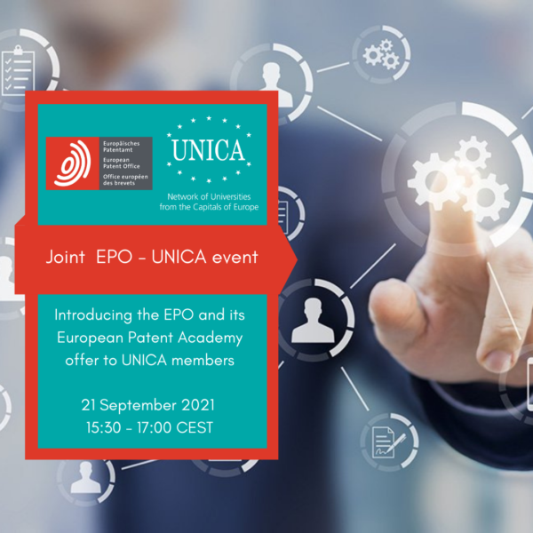 EPO – UNICA event: Introducing the EPO and its European Patent Academy offer to UNICA, 21 September 2021