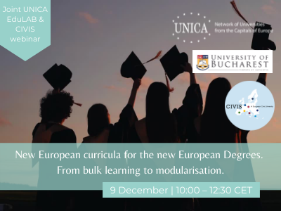 UNICA EduLAB & CIVIS webinar: New European curricula for the new European Degrees. From bulk learning to modularisation