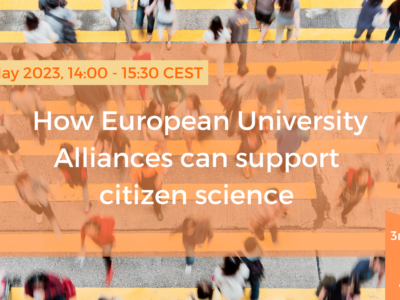 UNICA – EUTOPIA Train 3rd webinar: How European University Alliances can support citizen science | 25 May 2023