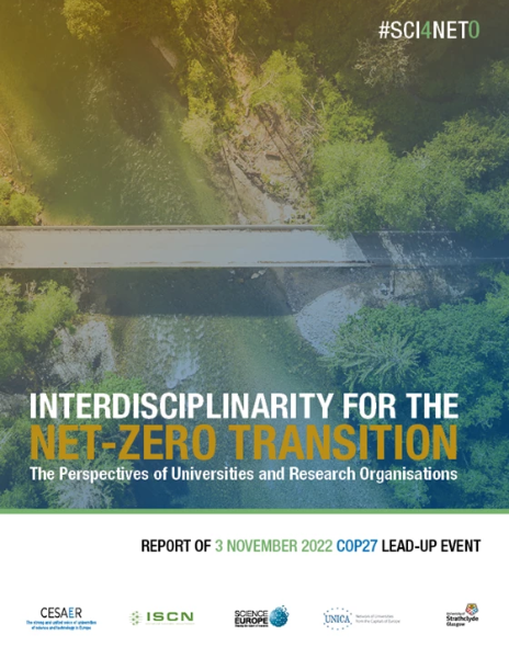 Interdisciplinarity for the Net-Zero Transition: the Perspectives of Universities and Research Organisations