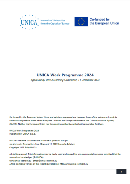 UNICA Work Programme 2024
