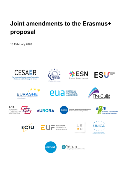 Joint Amendments to the Erasmus+ Proposal