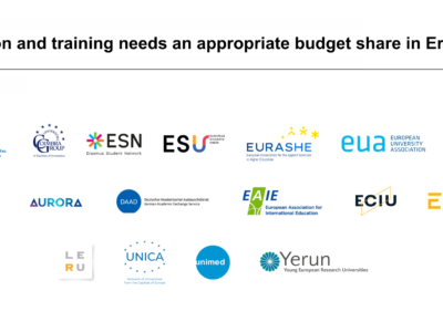 Education and training needs an appropriate budget share in Erasmus+ | Joint Statement by 17 organisations