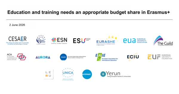 Education and training needs an appropriate budget share in Erasmus+ | Joint Statement by 17 organisations