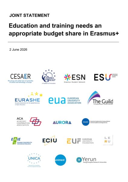 Joint Statement: Education and training needs an appropriate budget share in Erasmus+